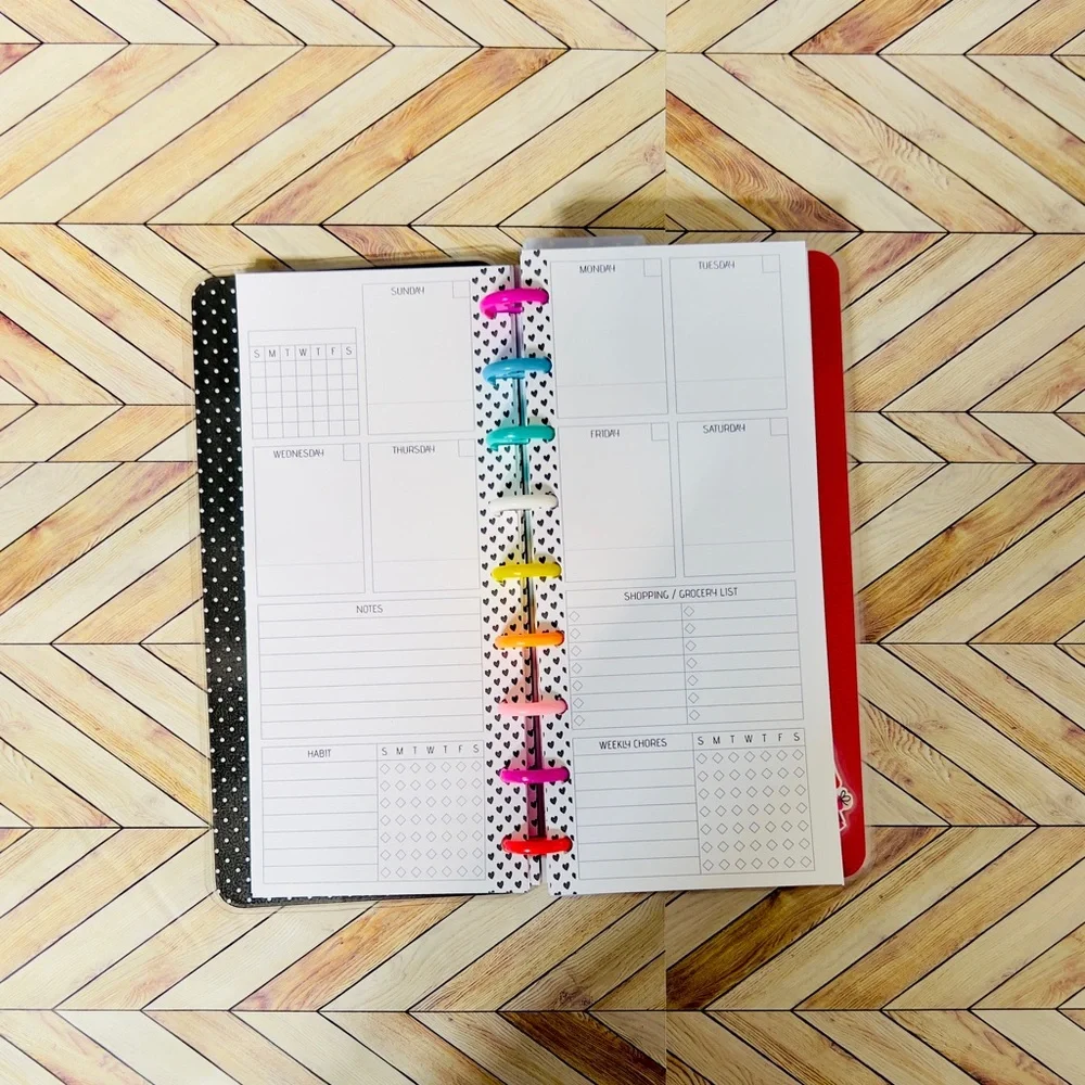 Skinny classic size planner Happy candy hearts valentines weekly layout undated
